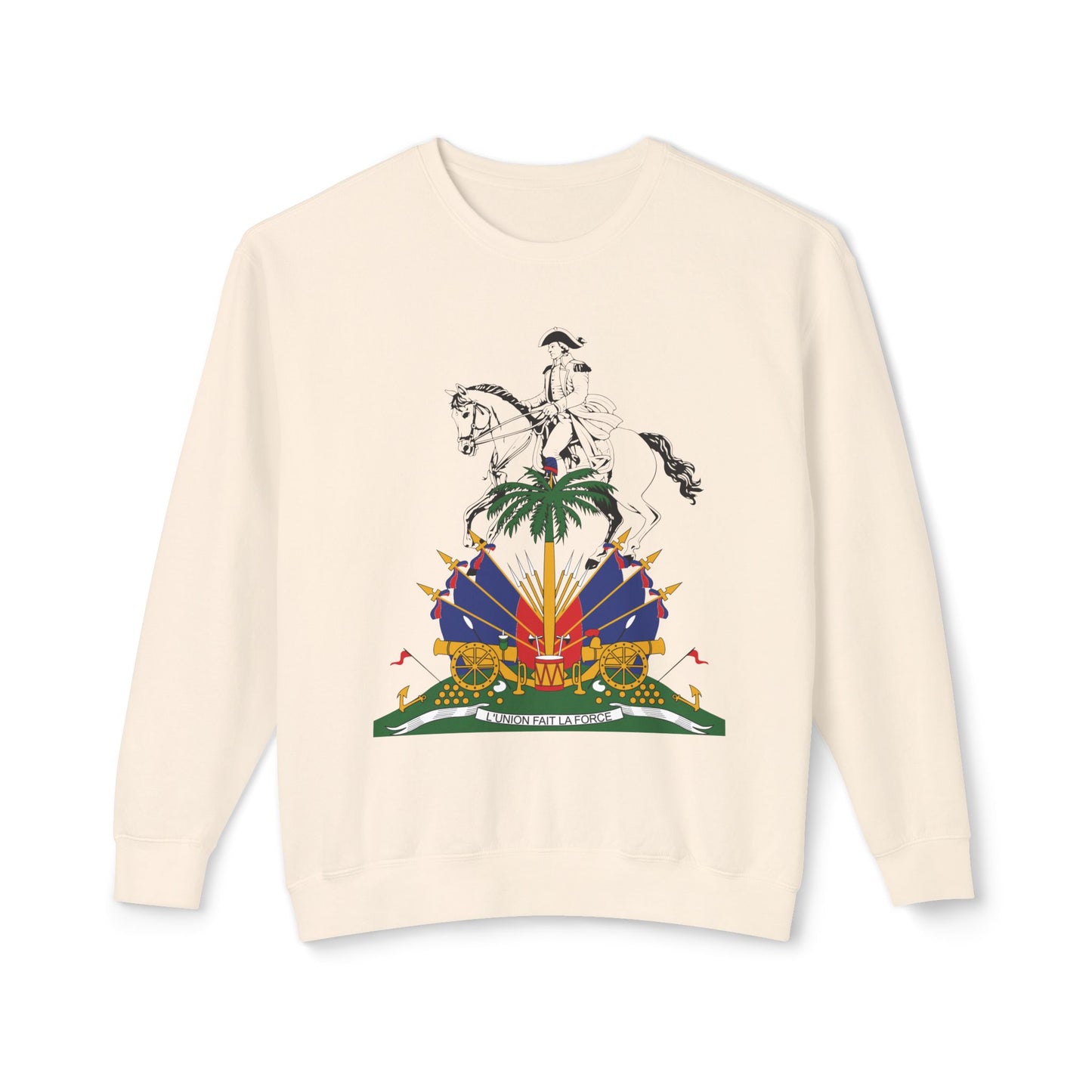 Haiti Celebration Unisex Lightweight Crewneck Sweatshirt - Festive Design with Fireworks