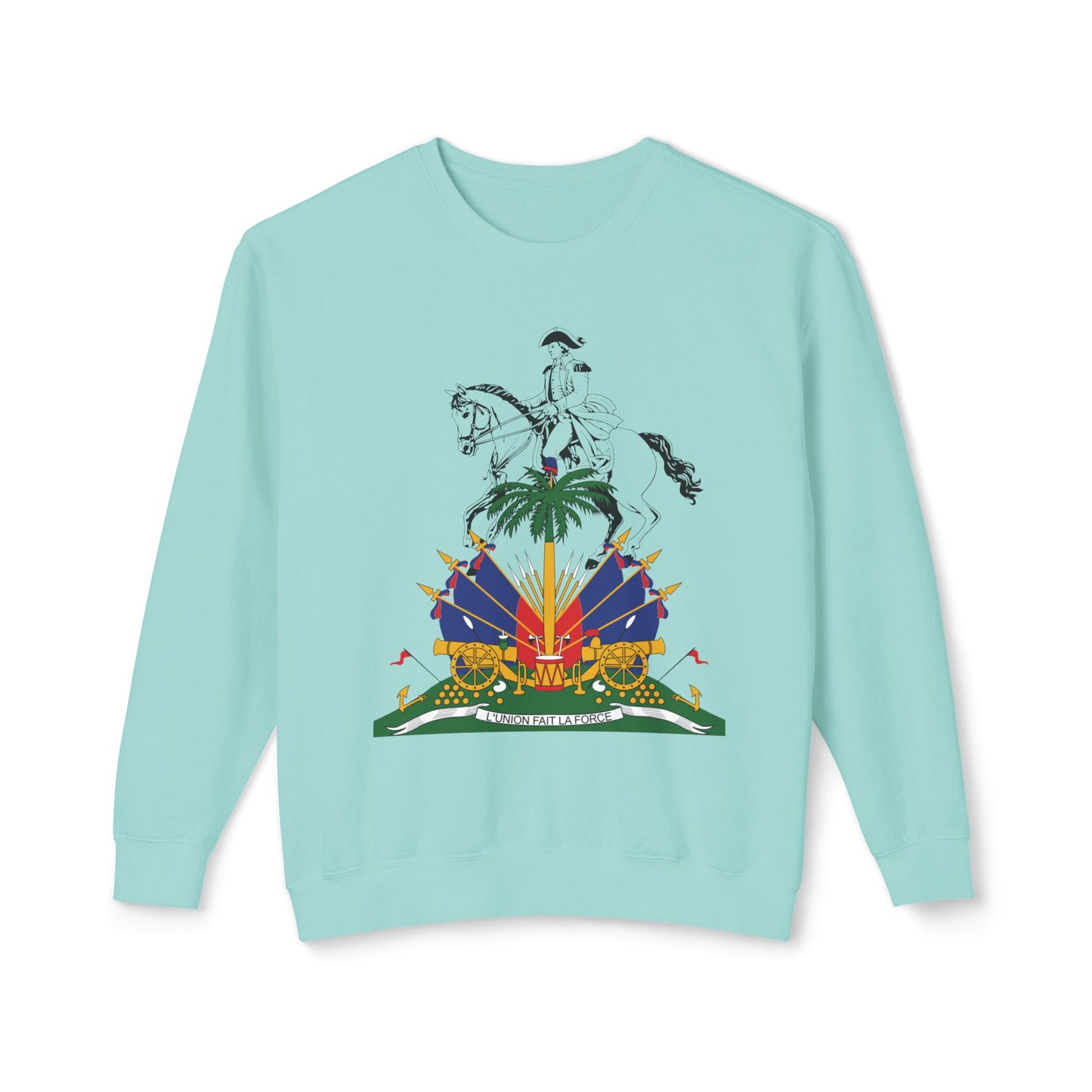 Haiti Celebration Unisex Lightweight Crewneck Sweatshirt - Festive Design with Fireworks