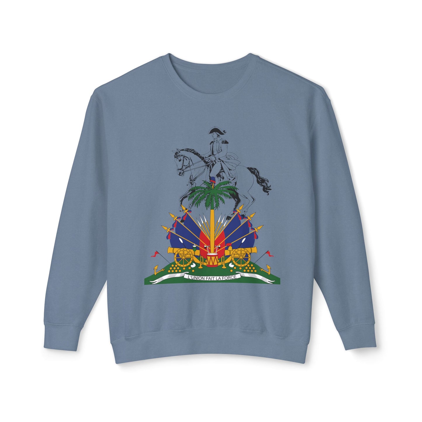 Haiti Celebration Unisex Lightweight Crewneck Sweatshirt - Festive Design with Fireworks