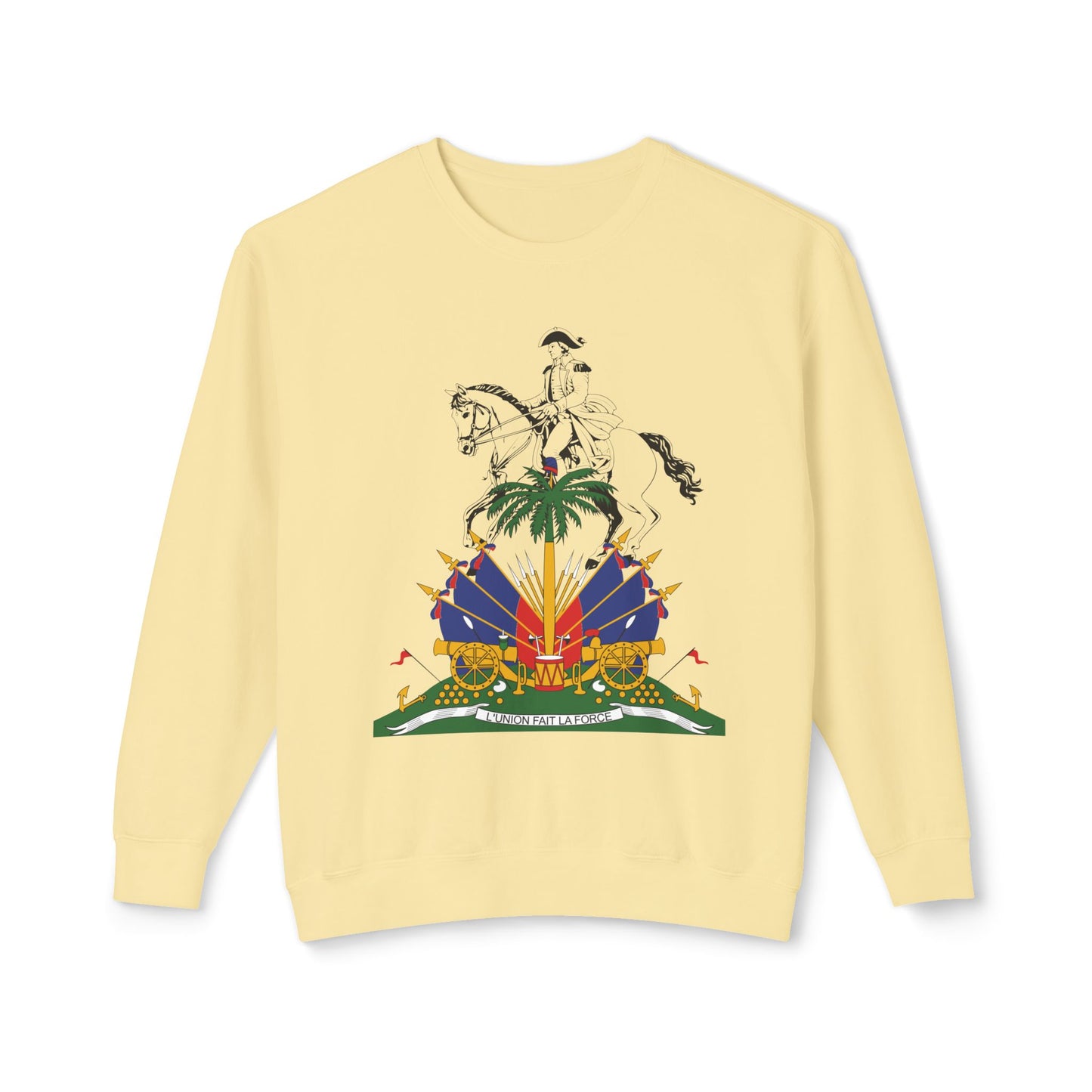 Haiti Celebration Unisex Lightweight Crewneck Sweatshirt - Festive Design with Fireworks