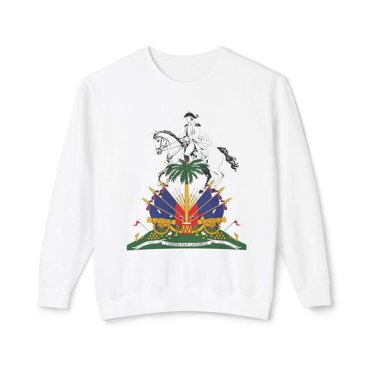 Haiti Celebration Unisex Lightweight Crewneck Sweatshirt - Festive Design with Fireworks