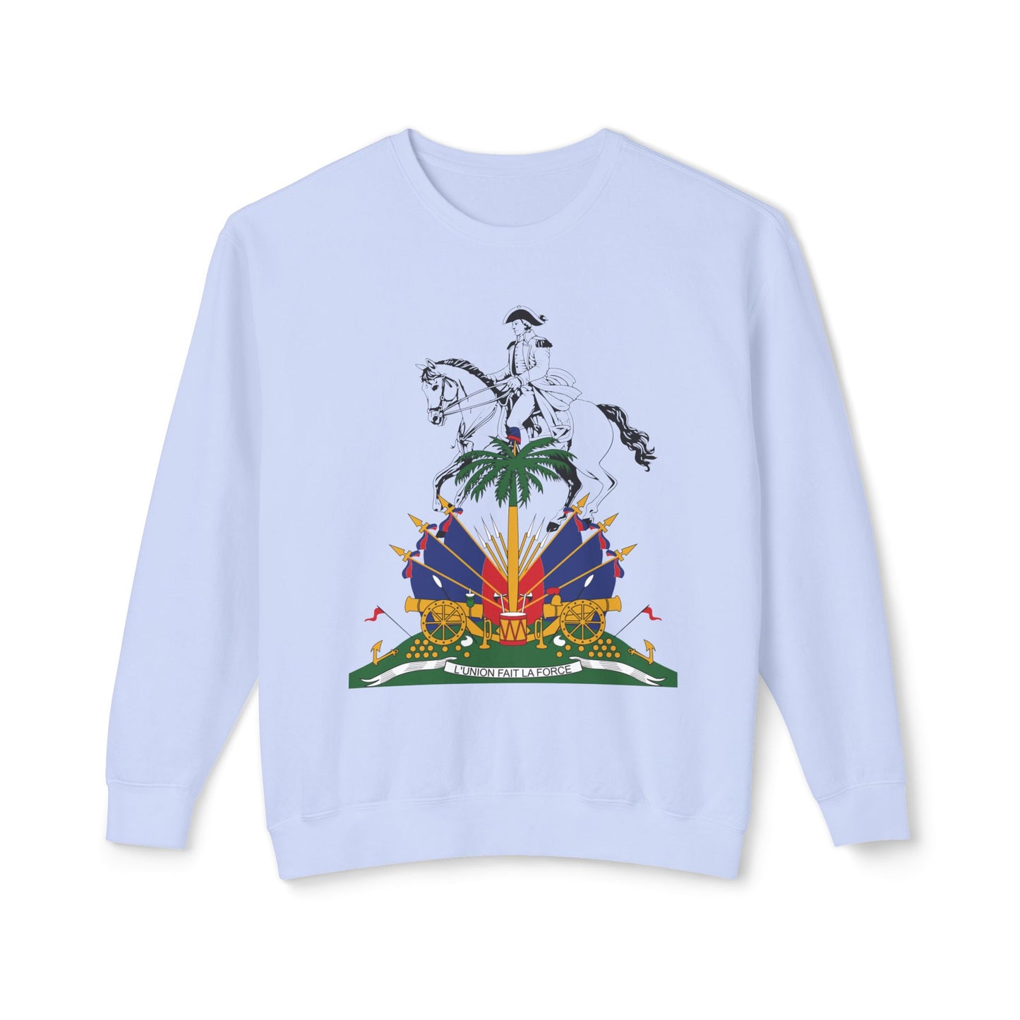 Haiti Celebration Unisex Lightweight Crewneck Sweatshirt - Festive Design with Fireworks